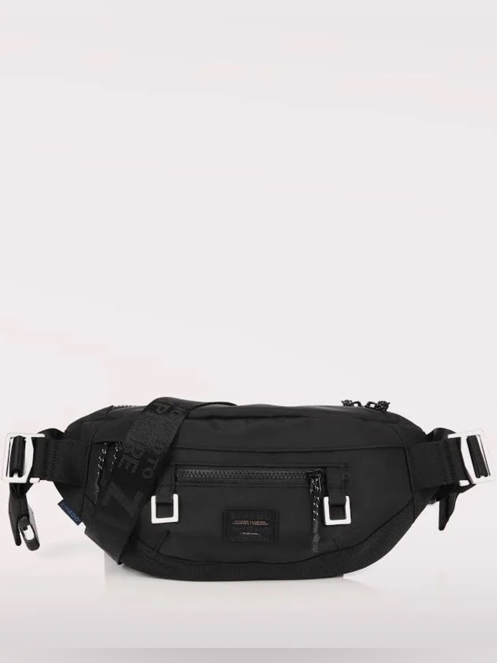 Zimego Unisex Crossbody Shoulder Bag with Silver Buckle Accents